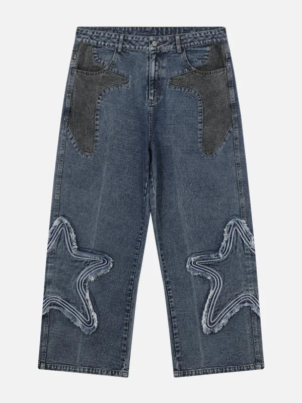 Aelfric Eden Applique Embroidery Star Loose Jeans sold by Aelfric Eden