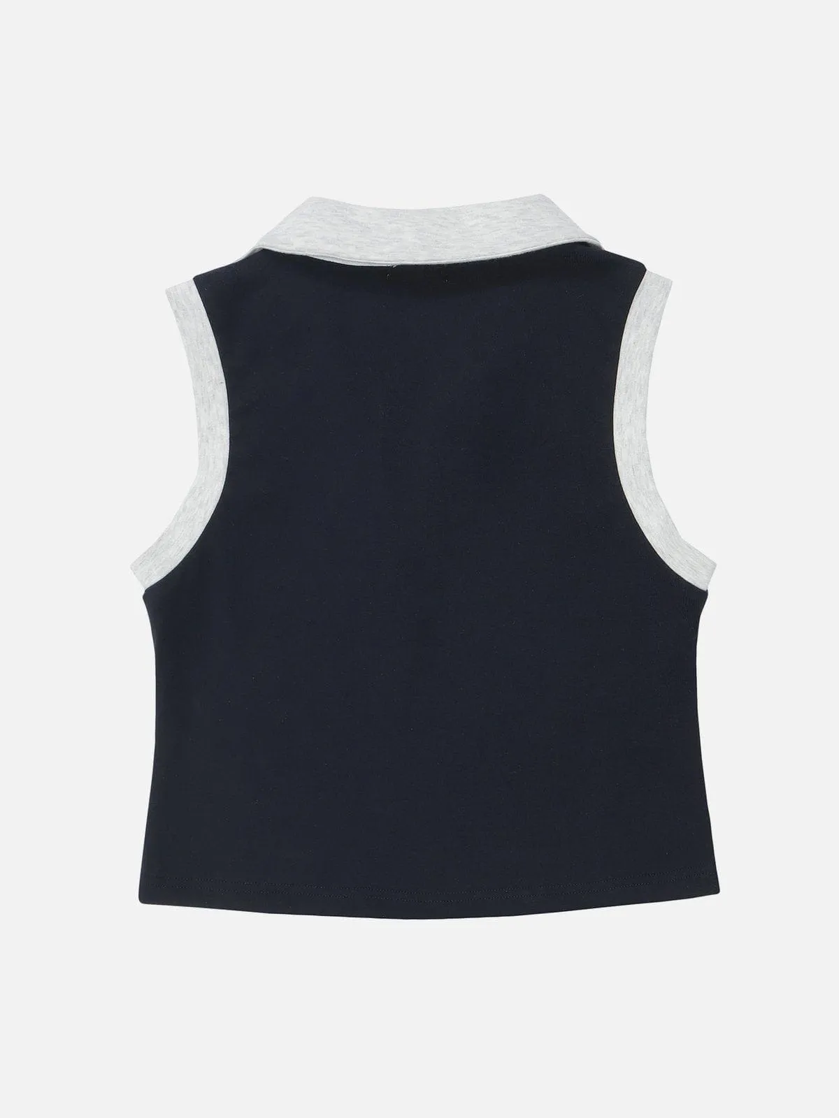 Letter Print Patchwork Short Tank Top sold by Aelfric Eden product image thumbnail 4