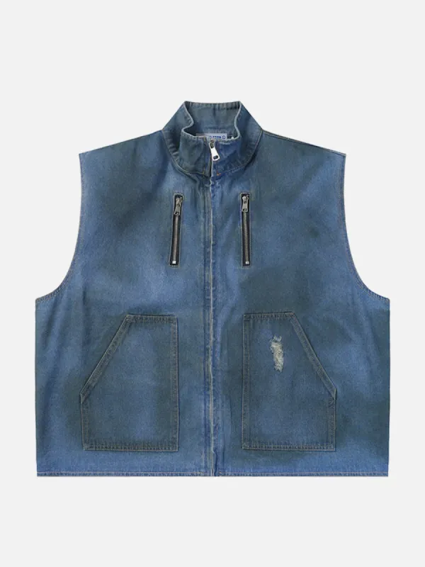 Aelfric Eden Vintage Washed Denim Vest sold by Aelfric Eden