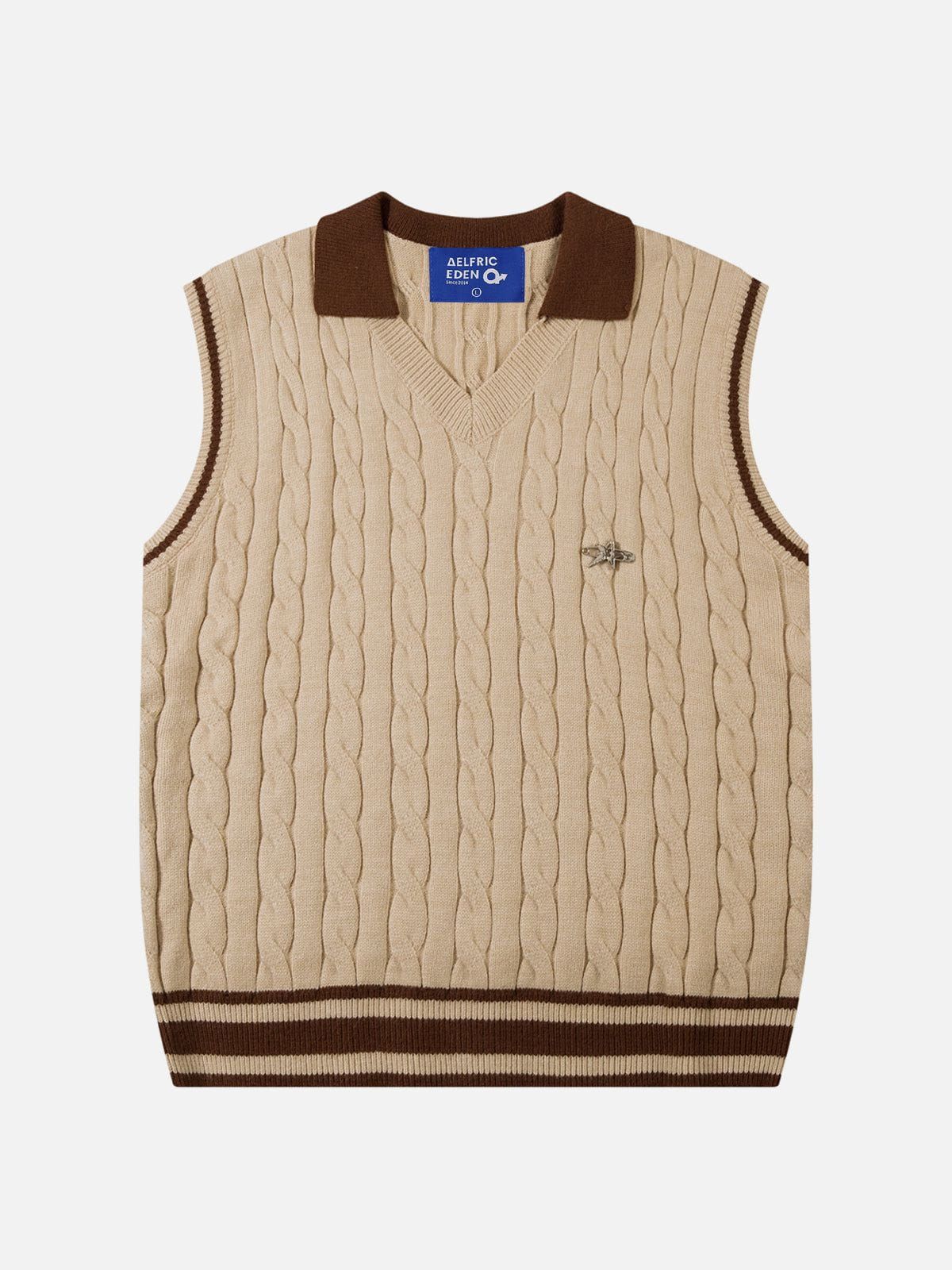 Aelfric Eden Knitting Texture Lapel Sweater Vest sold by Aelfric Eden