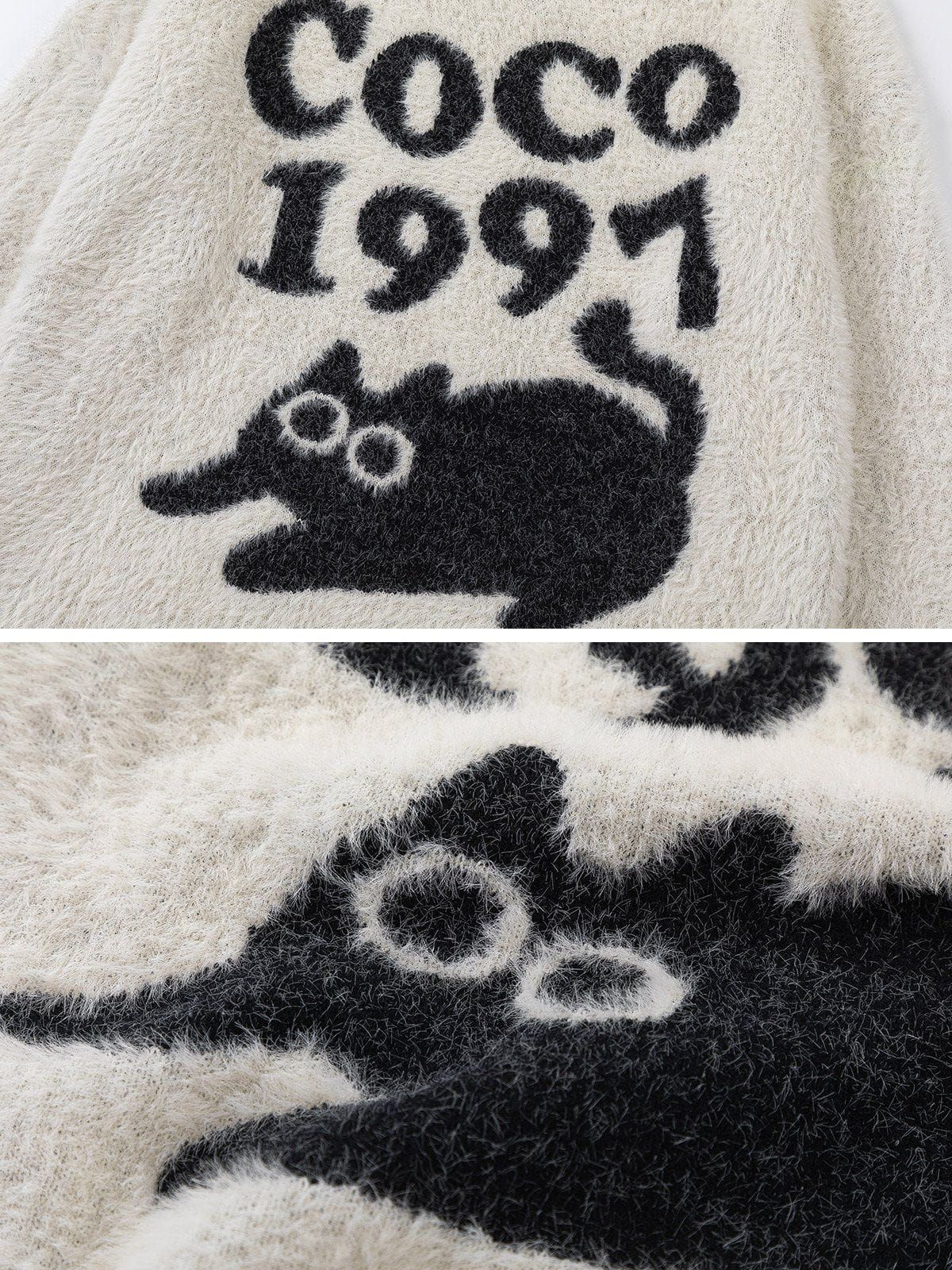 Aelfric Eden Cartoon Cat Jacquard Sweater sold by Aelfric Eden product image thumbnail 4