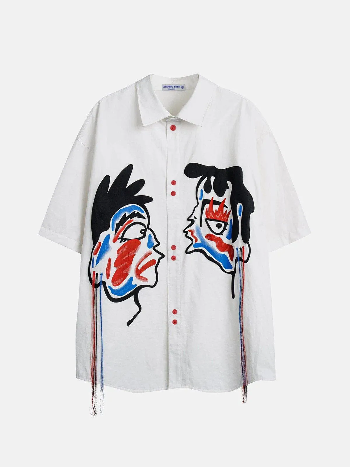 Aelfric Eden Abstract Face Print Short Sleeve Shirt sold by Aelfric Eden product image thumbnail 2