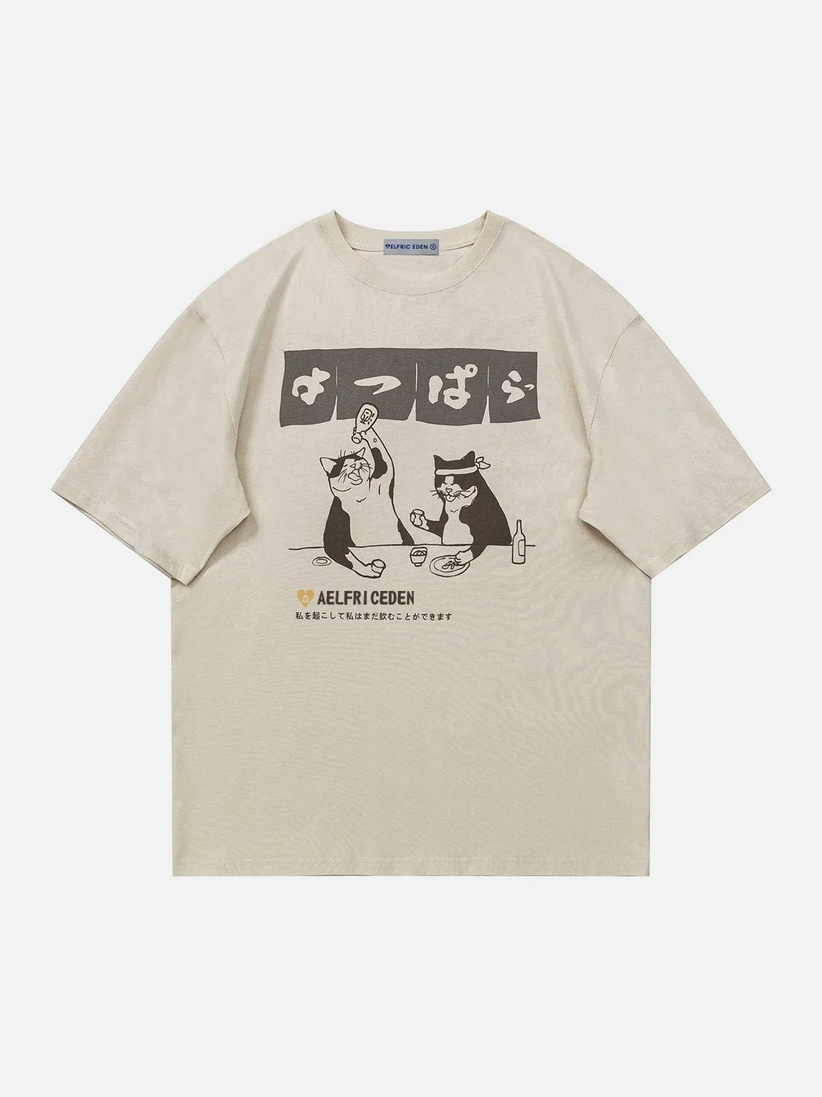 【Aelfric Eden】バーニング キャット プリント Tシャツ Aelfric Eden】バーニング キャット プリント Tシャツ Tシャツ
