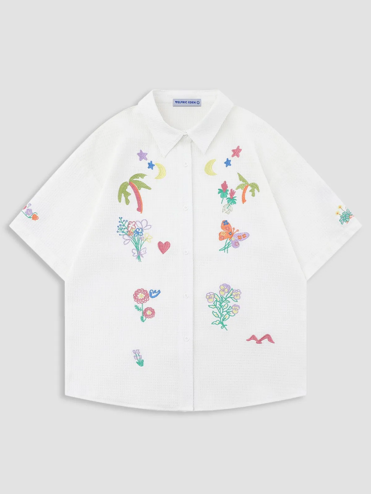 Aelfric Eden Colorful Embroidery Short Sleeve Shirt sold by Aelfric Eden product image thumbnail 3
