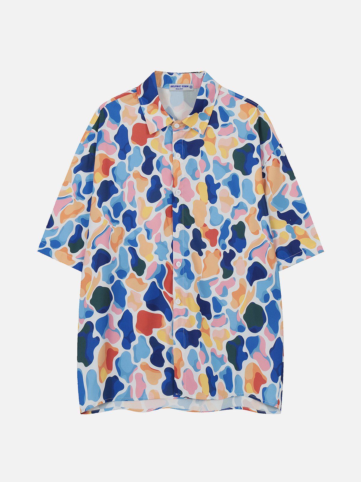 All-over Irregular Color Block Short Sleeve Shirts sold by Aelfric Eden