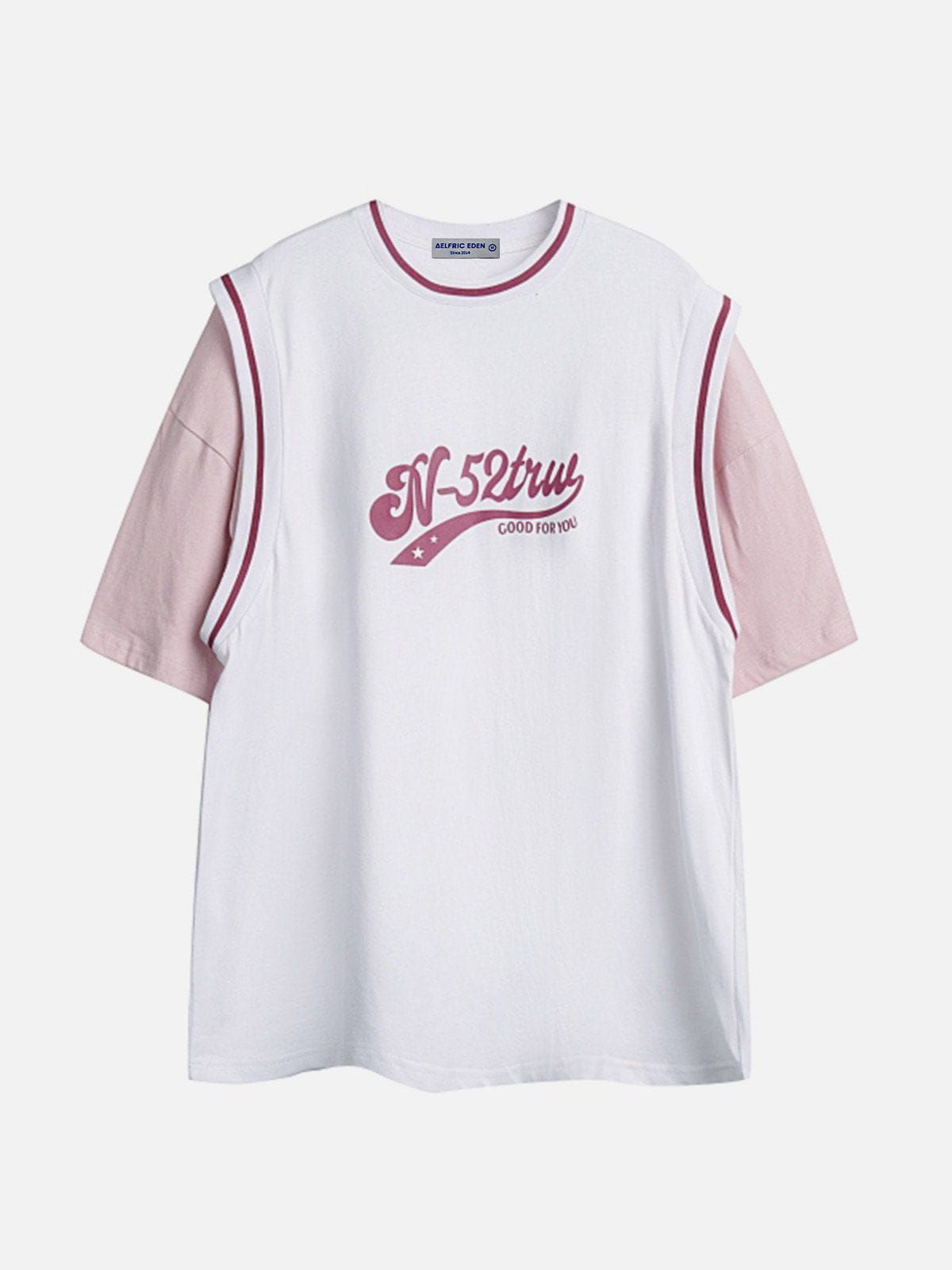 Aelfric Eden Vest Patchwork Letter Print Tee sold by Aelfric Eden