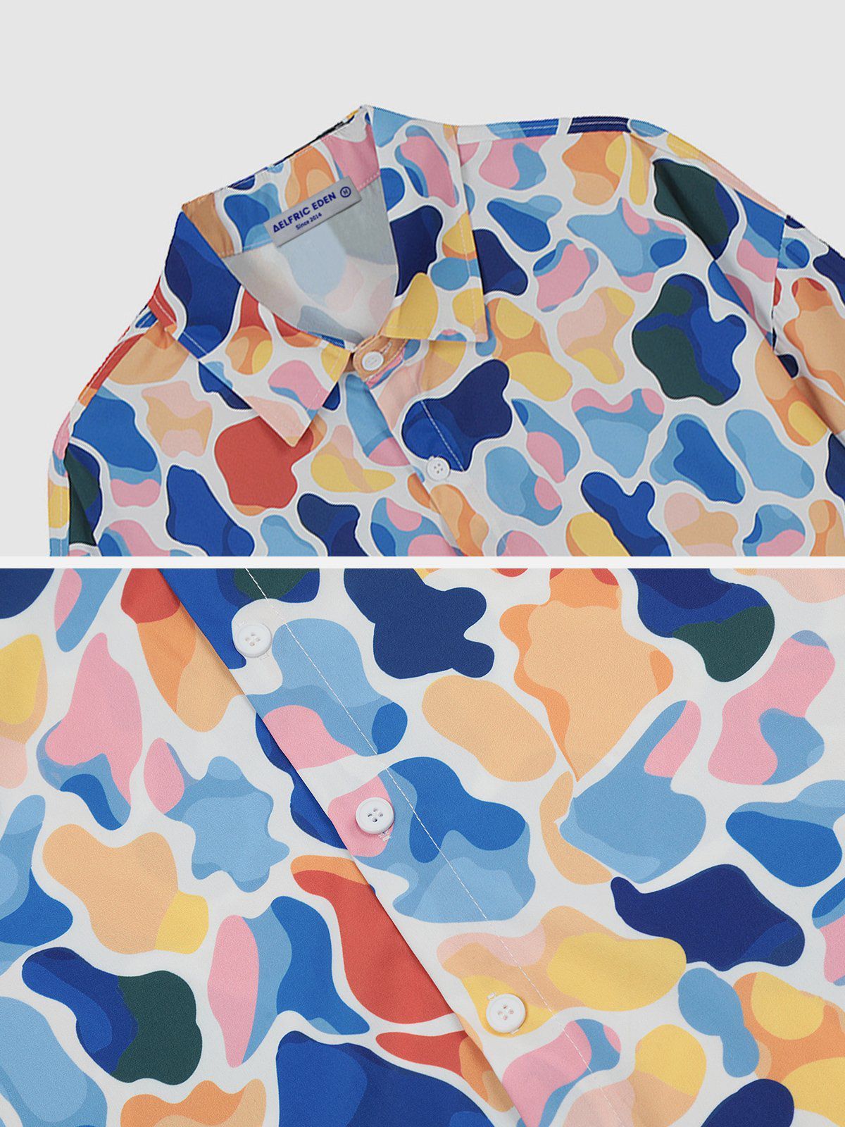 All-over Irregular Color Block Short Sleeve Shirts sold by Aelfric Eden product image thumbnail 4