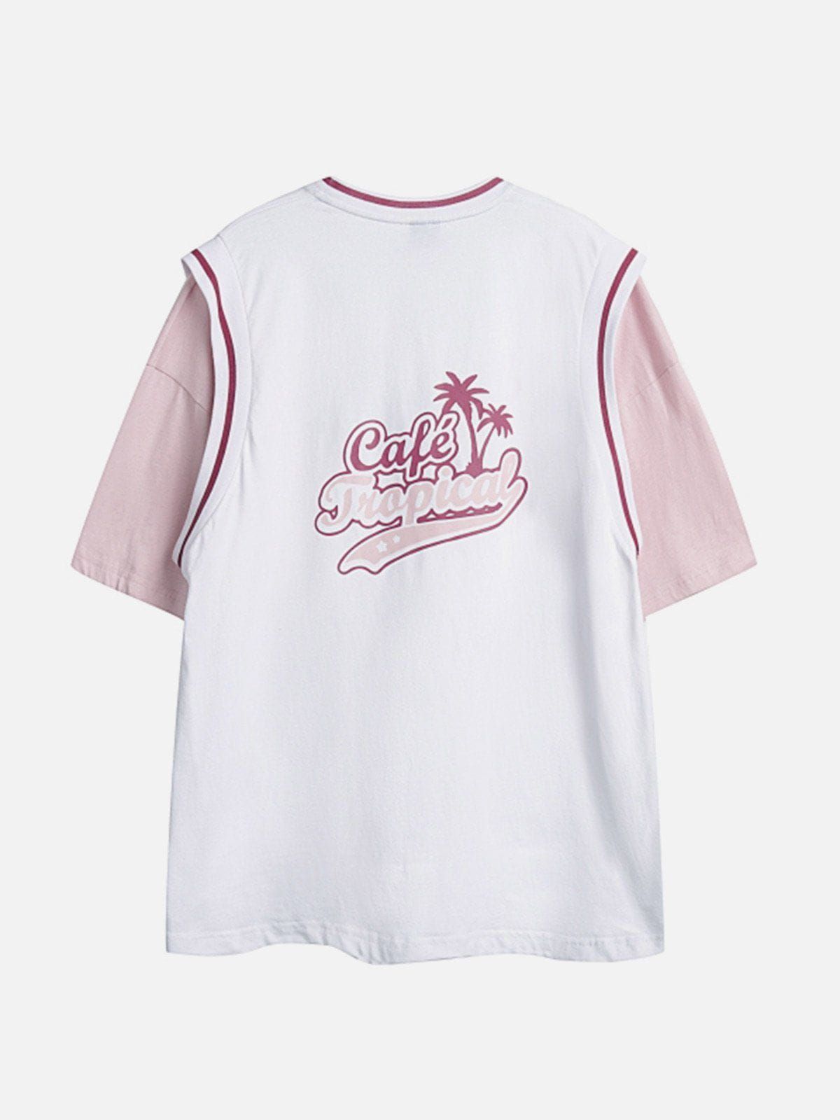 Aelfric Eden Vest Patchwork Letter Print Tee sold by Aelfric Eden product image thumbnail 3