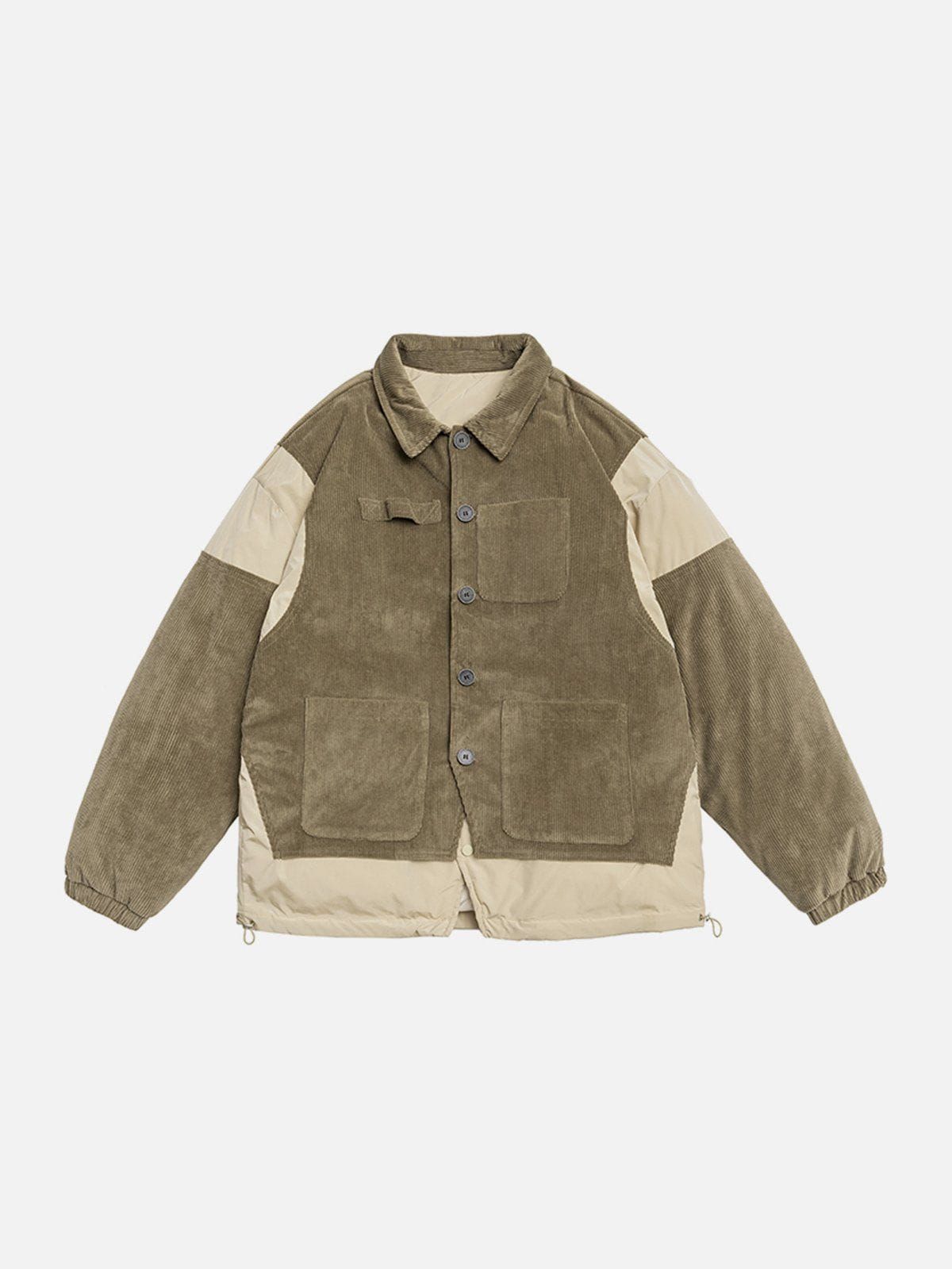 Aelfric Eden Fake Two Piece Corduroy Patchwork Winter Coat sold by Aelfric Eden