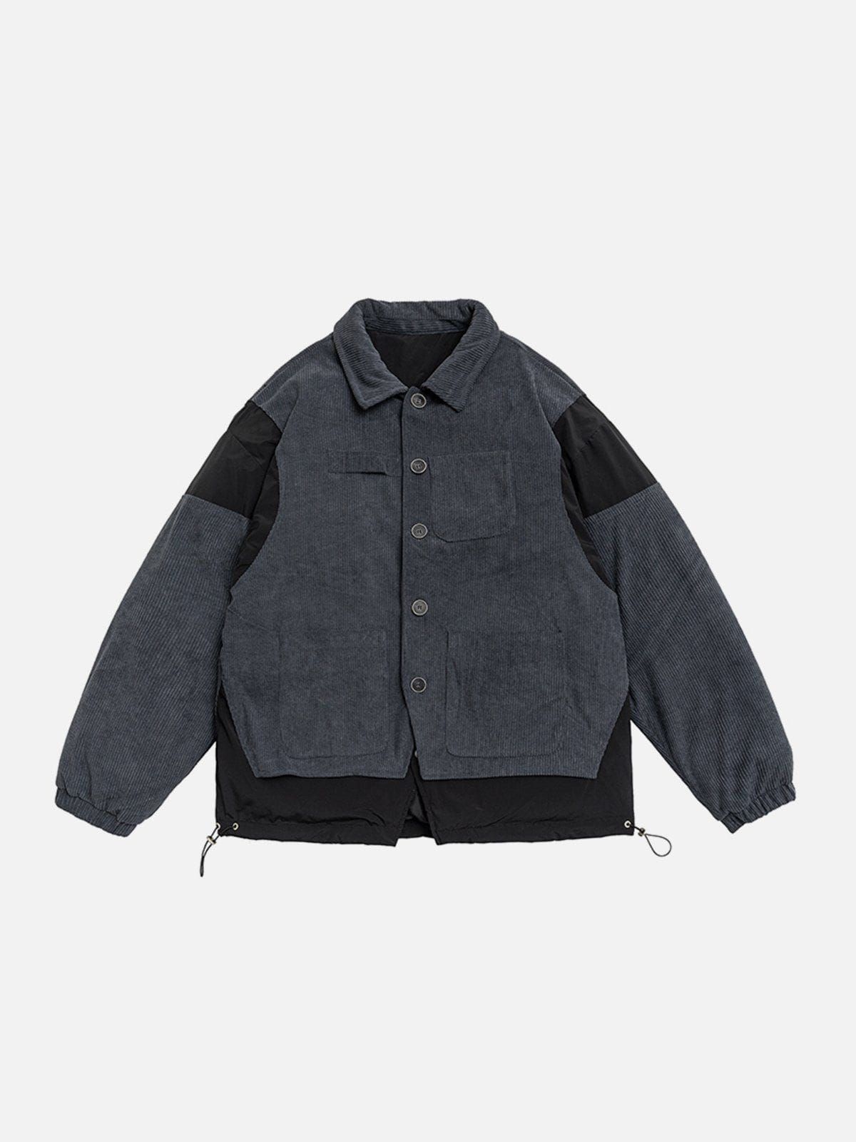 Aelfric Eden Fake Two Piece Corduroy Patchwork Winter Coat sold by Aelfric Eden product image thumbnail 3