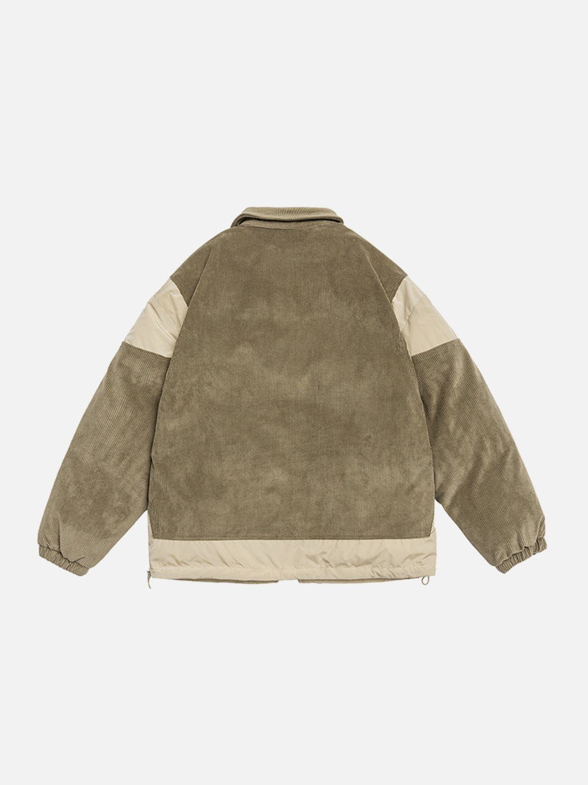 Aelfric Eden Fake Two Piece Corduroy Patchwork Winter Coat sold by Aelfric Eden product image thumbnail 2