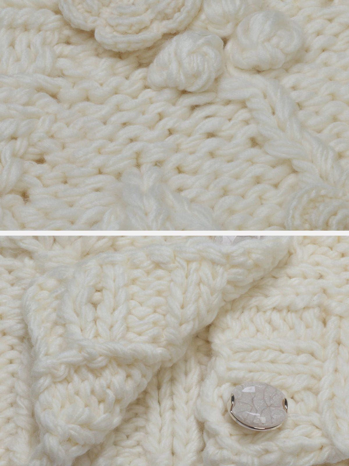 V-neck Flowers Crochet Oversized Sleeves Cardigan sold by Aelfric Eden product image thumbnail 3