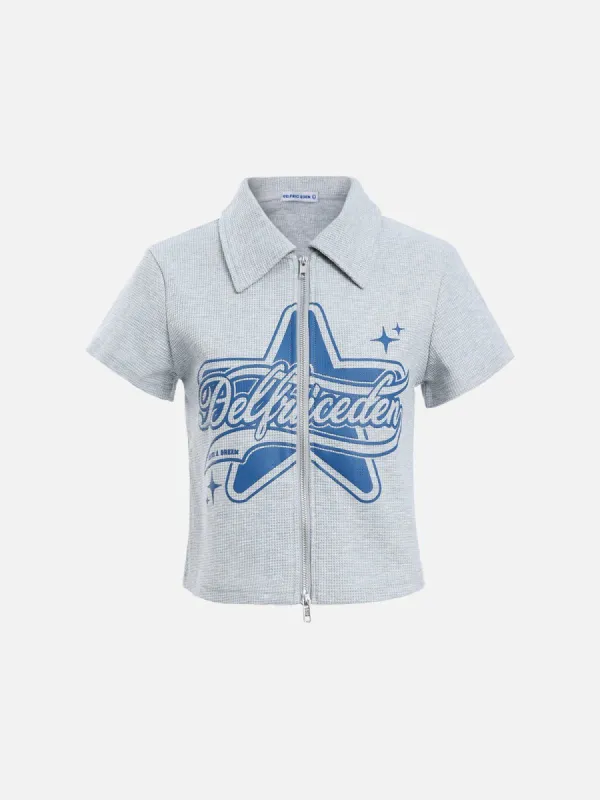 Aelfric Eden Star Print Fold-Over Waffle Tee sold by Aelfric Eden