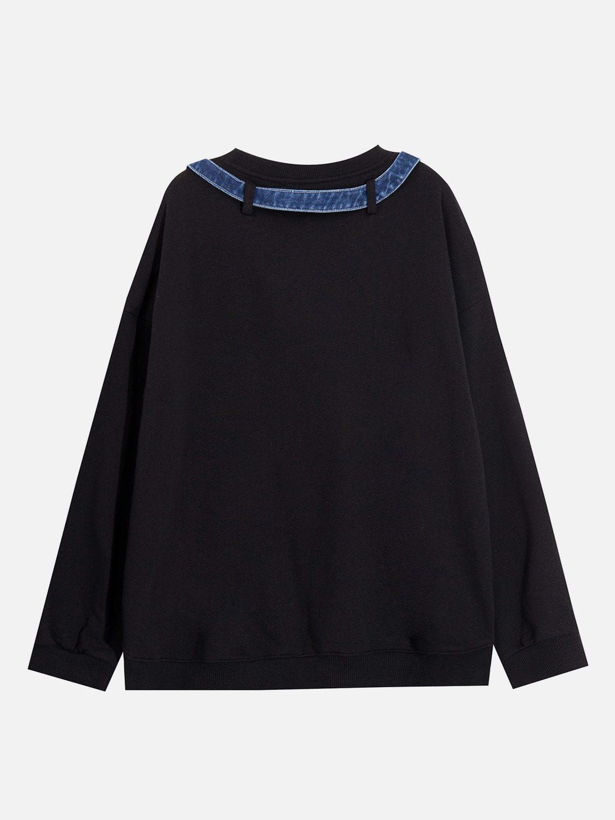 Aelfric Eden Denim Patchwork Sweatshirt sold by Aelfric Eden product image thumbnail 3