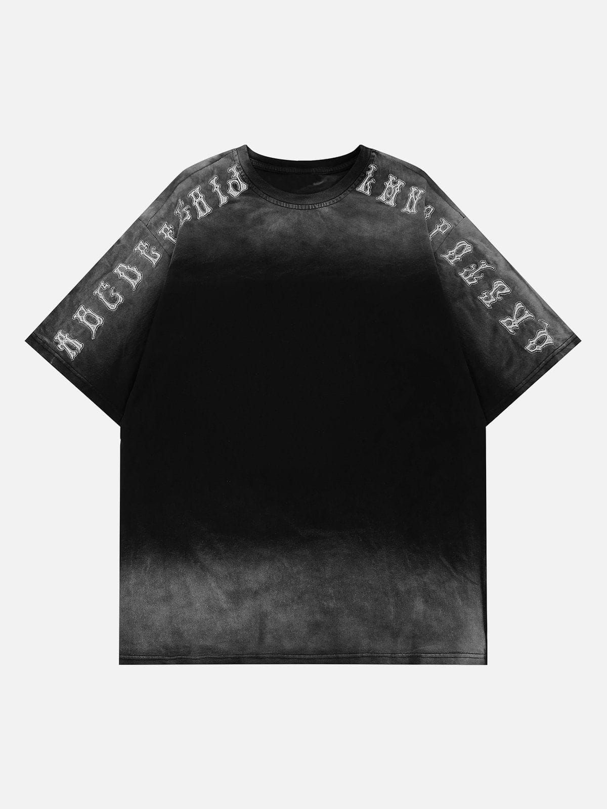Aelfric Eden Washed Gradient Letter Embroidery Tee sold by Aelfric Eden product image thumbnail 3