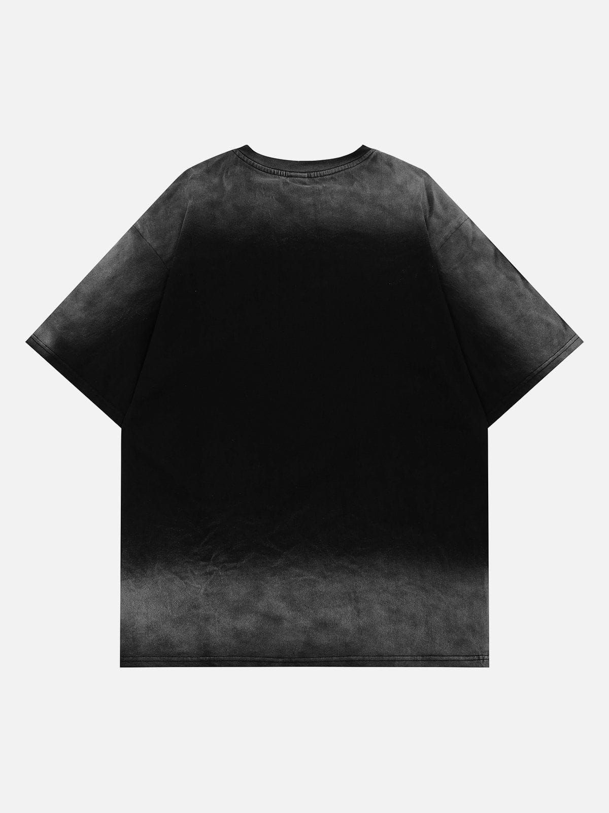 Aelfric Eden Washed Gradient Letter Embroidery Tee sold by Aelfric Eden product image thumbnail 4