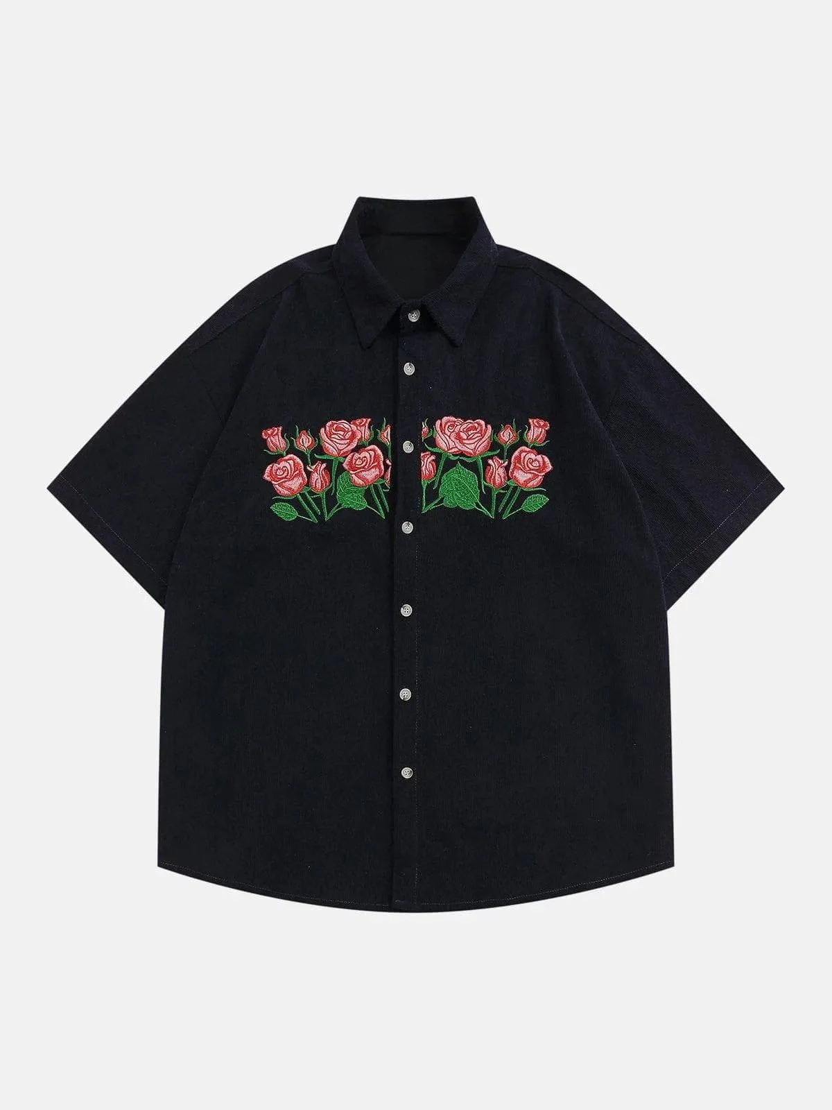 Aelfric Eden Rose Embroidered Corduroy Short Sleeve Shirt sold by Aelfric Eden