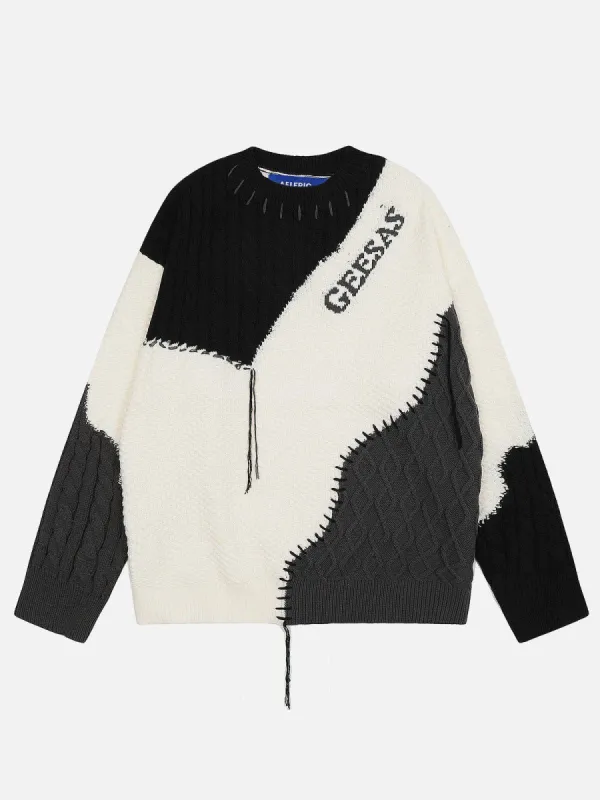 Aelfric Eden Color Blocking Patchwork Sweater sold by Aelfric Eden