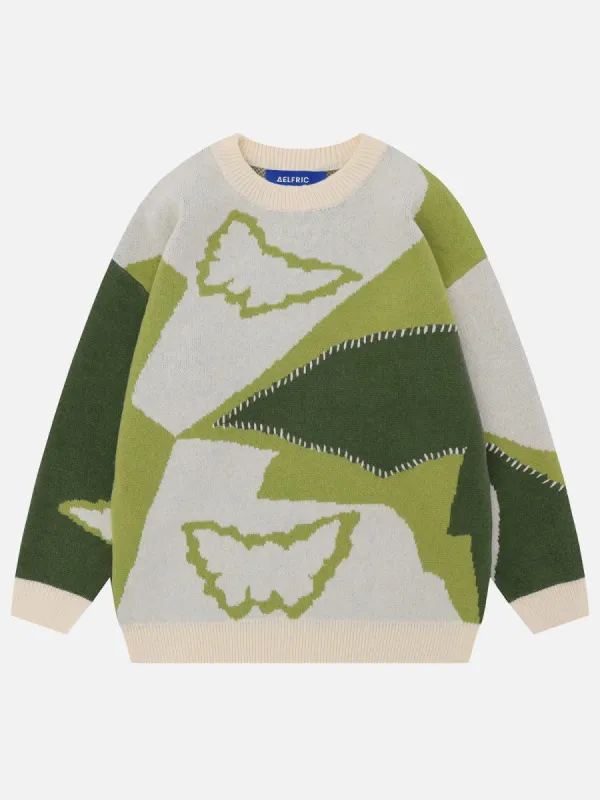Aelfric Eden Patchwork Color Blocking Butterfly Sweater sold by Aelfric Eden