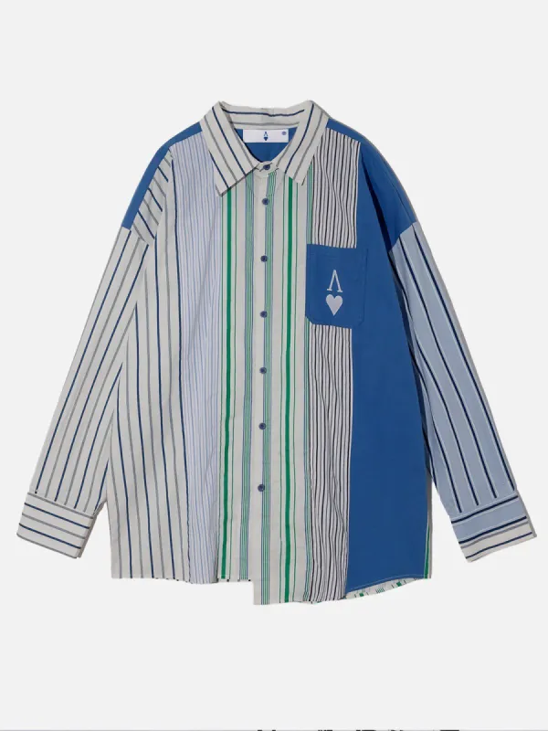 Aelfric Eden Love & Peace Asymmetrical Stripe Long Sleeve Shirts sold by Aelfric Eden