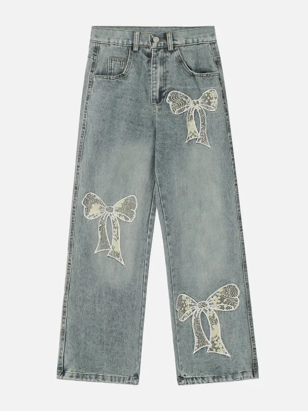 Aelfric Eden Embroidery Bow Jeans sold by Aelfric Eden