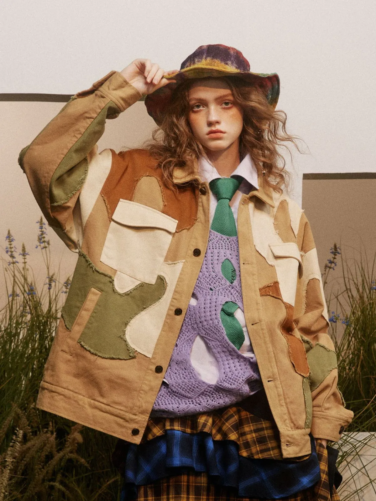◆Aelfric Eden◆Camouflage Fringe Patchwork Jacket 送料込 Aelfric Eden Camouflage Fringe Patchwork Jacket | Parallel