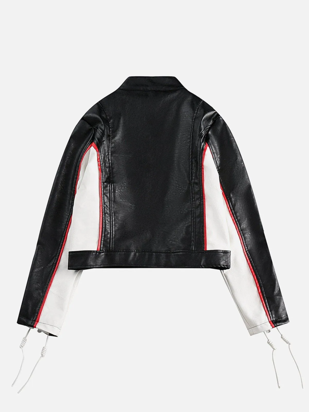 Aelfric Eden Color Blocking Patchwork Faux Leather Jacket sold by Aelfric Eden product image thumbnail 3