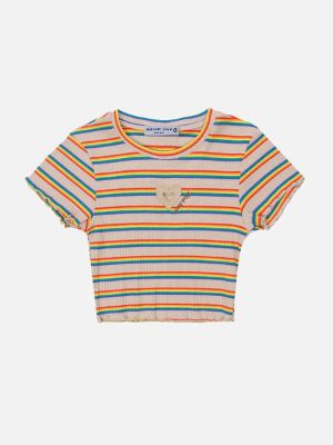 Rainbow Stripe Embroidered Tee sold by Aelfric Eden