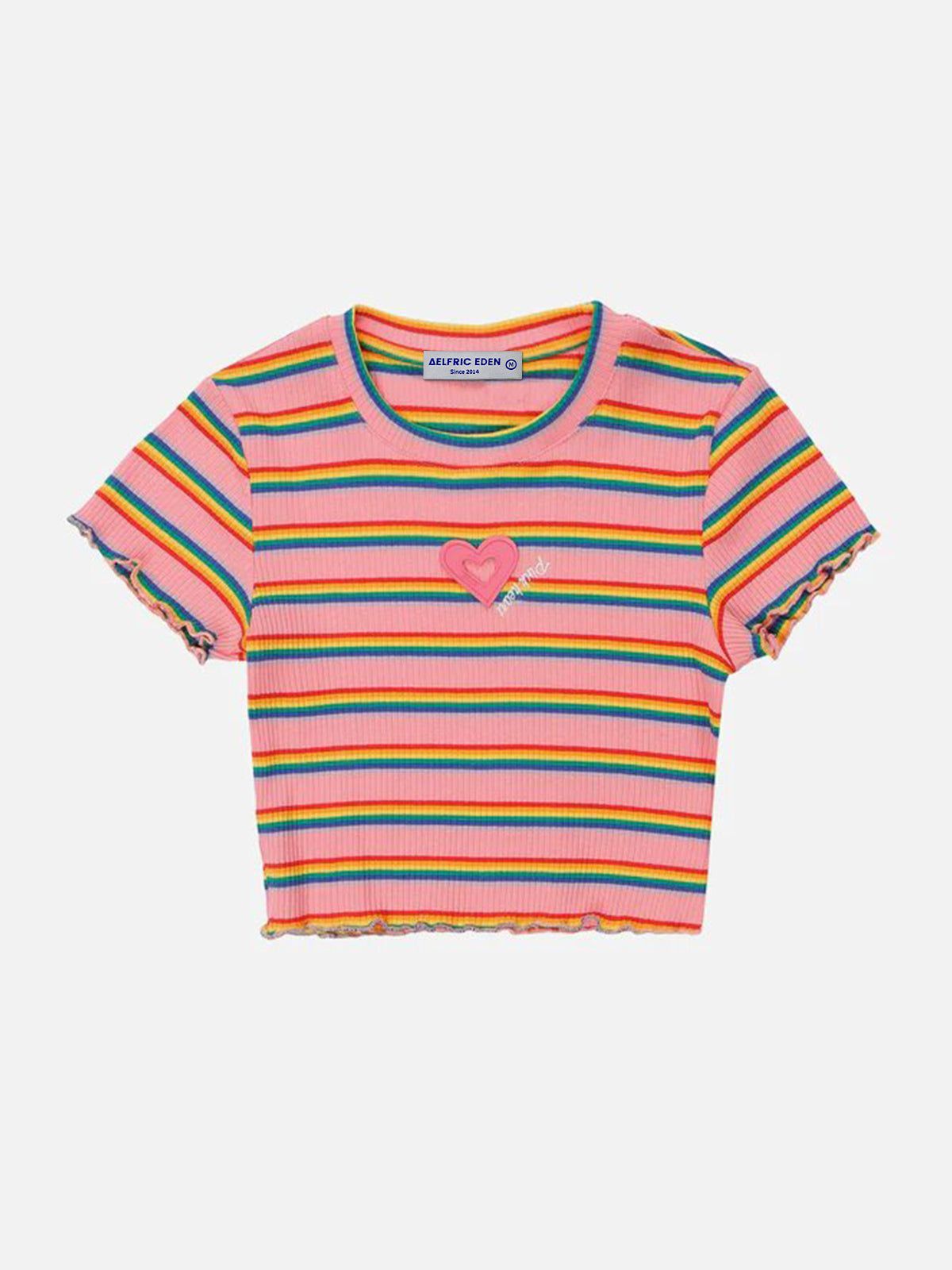 Rainbow Stripe Embroidered Tee sold by Aelfric Eden product image thumbnail 3