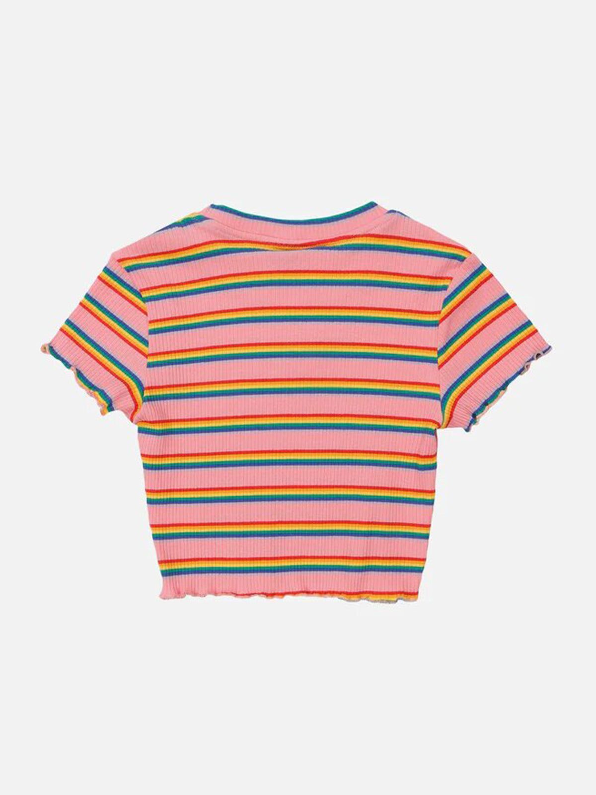 Rainbow Stripe Embroidered Tee sold by Aelfric Eden product image thumbnail 5