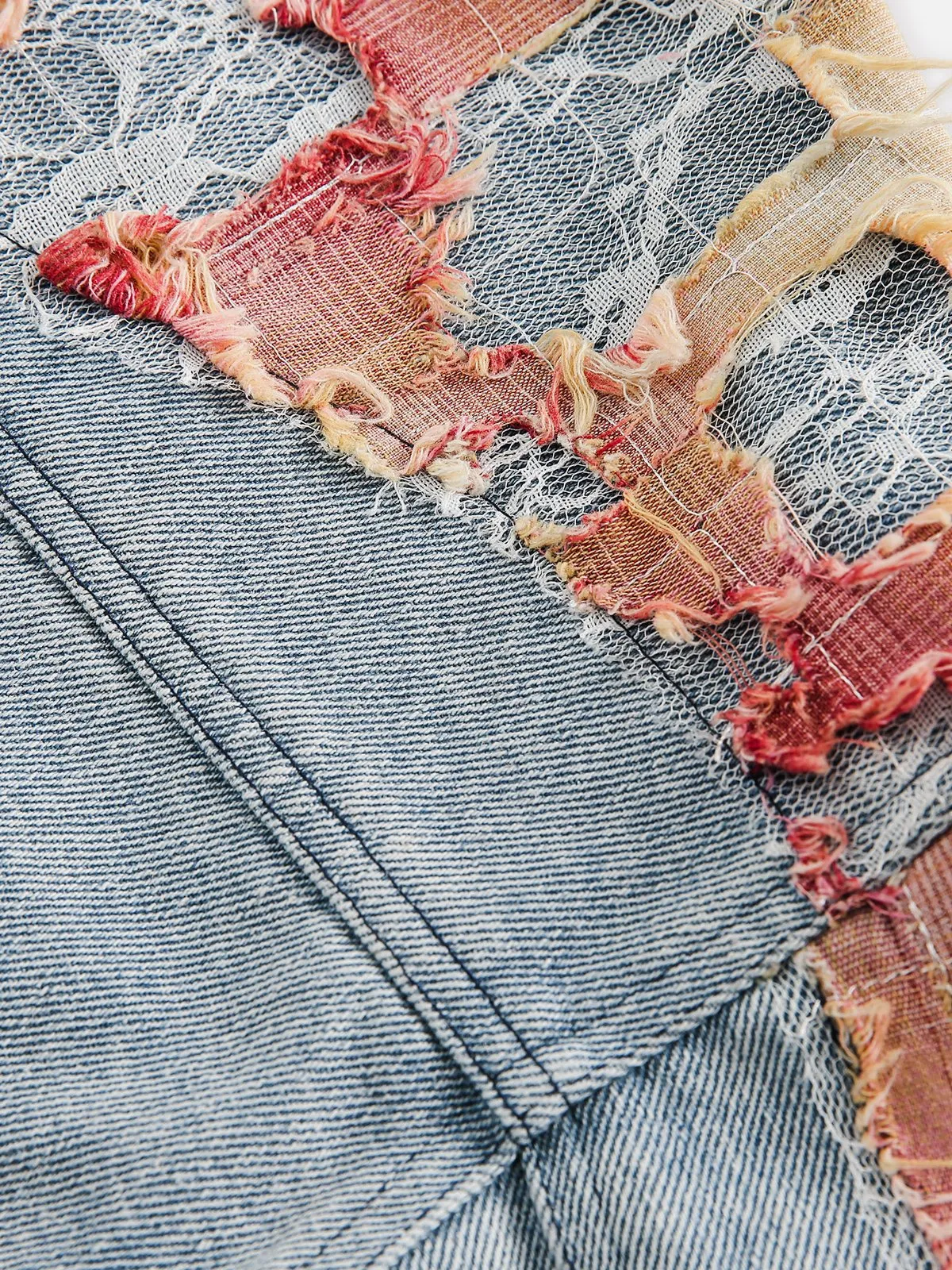 Aelfric Eden Heavy Craftsmanship Lace Denim Jacket sold by Aelfric Eden product image thumbnail 4