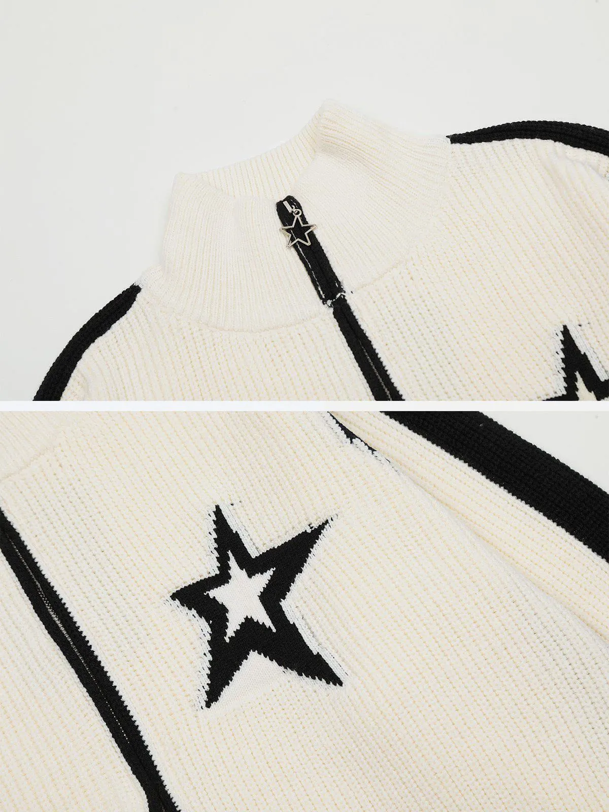 Aelfric Eden Star Two Way Zipper Color Blocking Cardigan sold by Aelfric Eden product image thumbnail 3