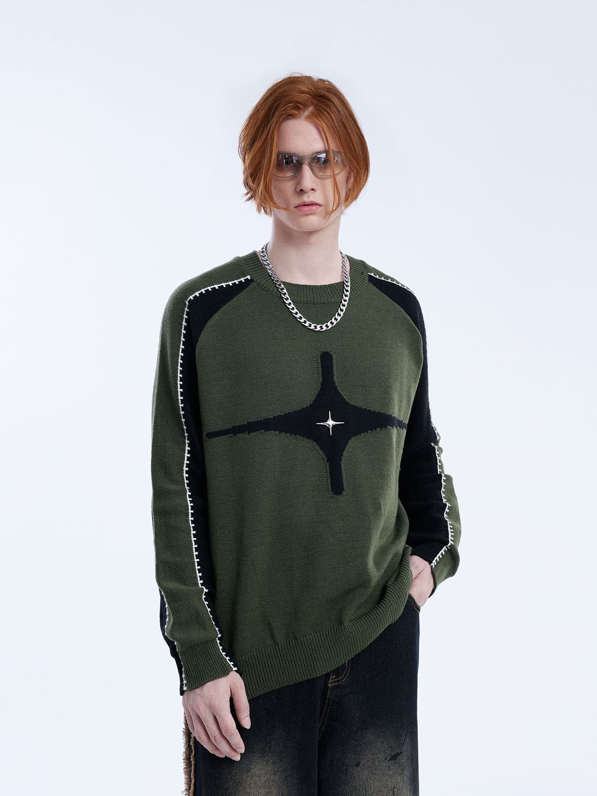 Aelfric Eden Color Blocking Star Sweater sold by Aelfric Eden product image thumbnail 2
