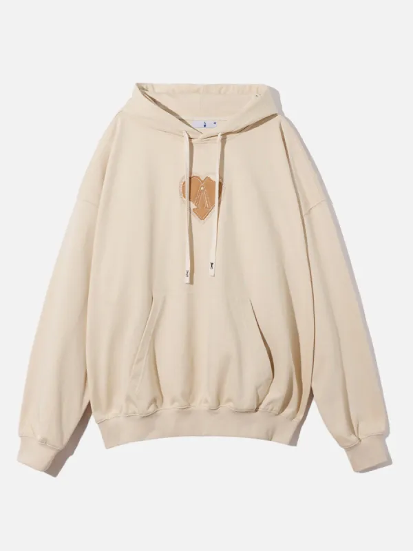 Aelfric Eden Love & Peace Applique Embroidery Irregular Letter Hoodie sold by Aelfric Eden