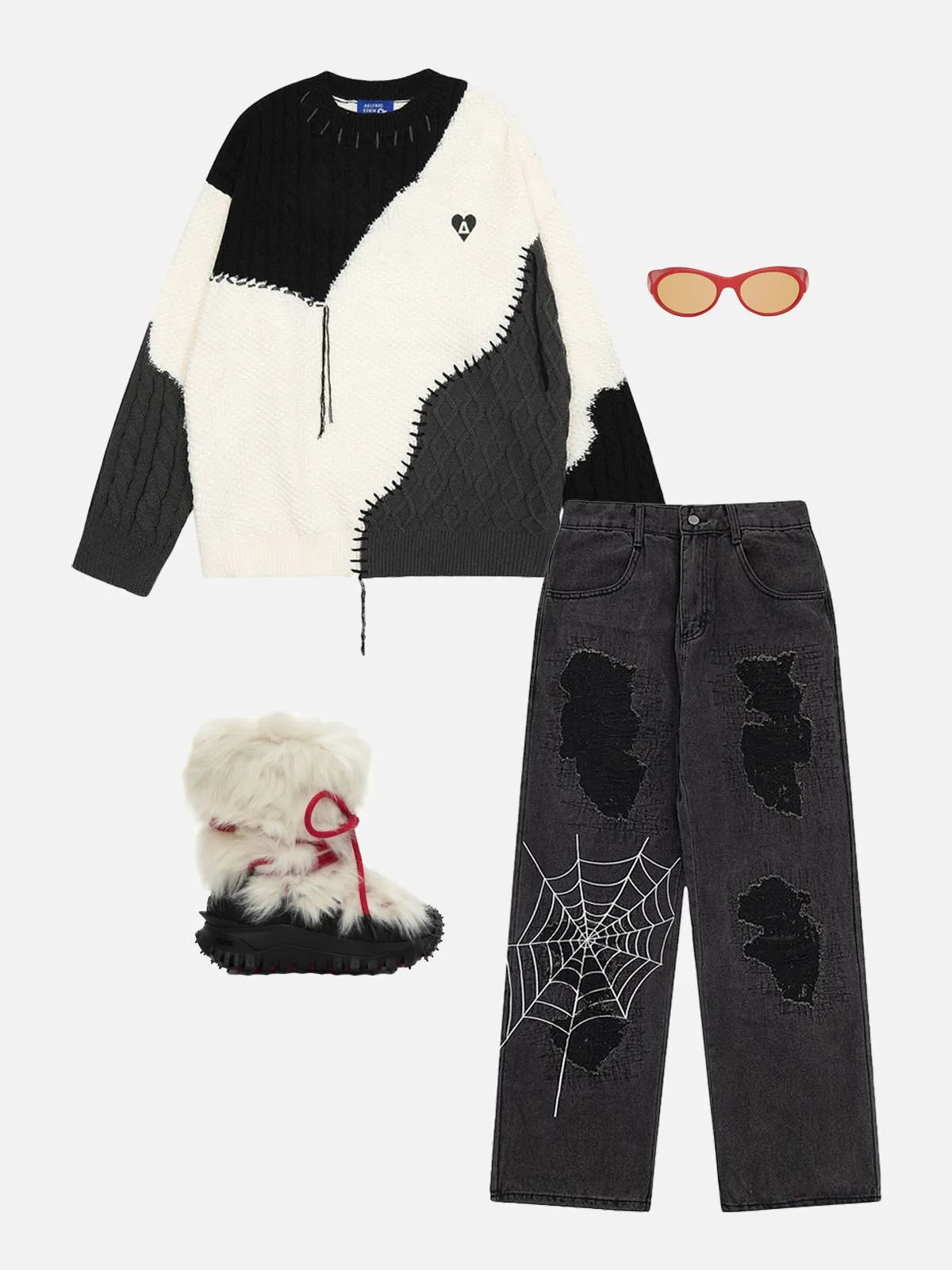 Aelfric Eden Color Blocking Patchwork Sweater sold by Aelfric Eden product image thumbnail 2