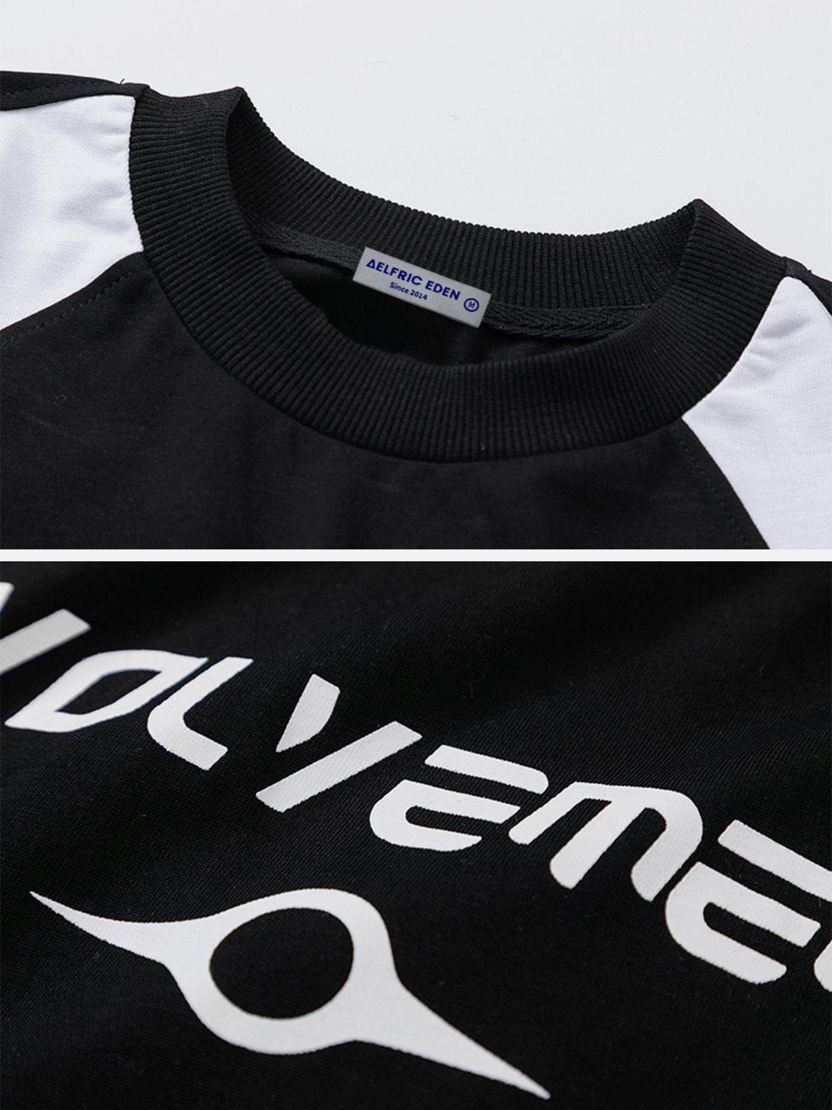 Aelfric Eden Color Blocking Letter Print Sweatshirt sold by Aelfric Eden product image thumbnail 3