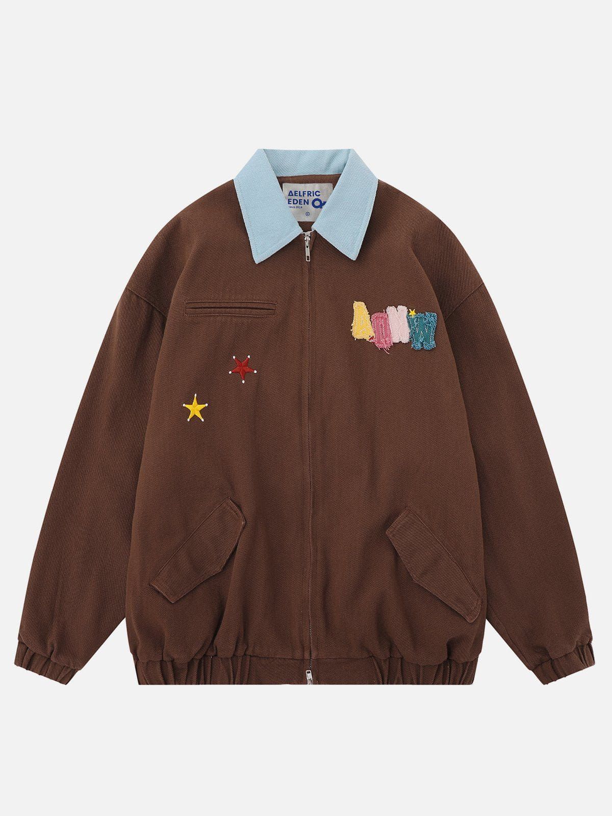 Applique Embroidery Colorful Letter Jacket sold by Aelfric Eden product image thumbnail 3