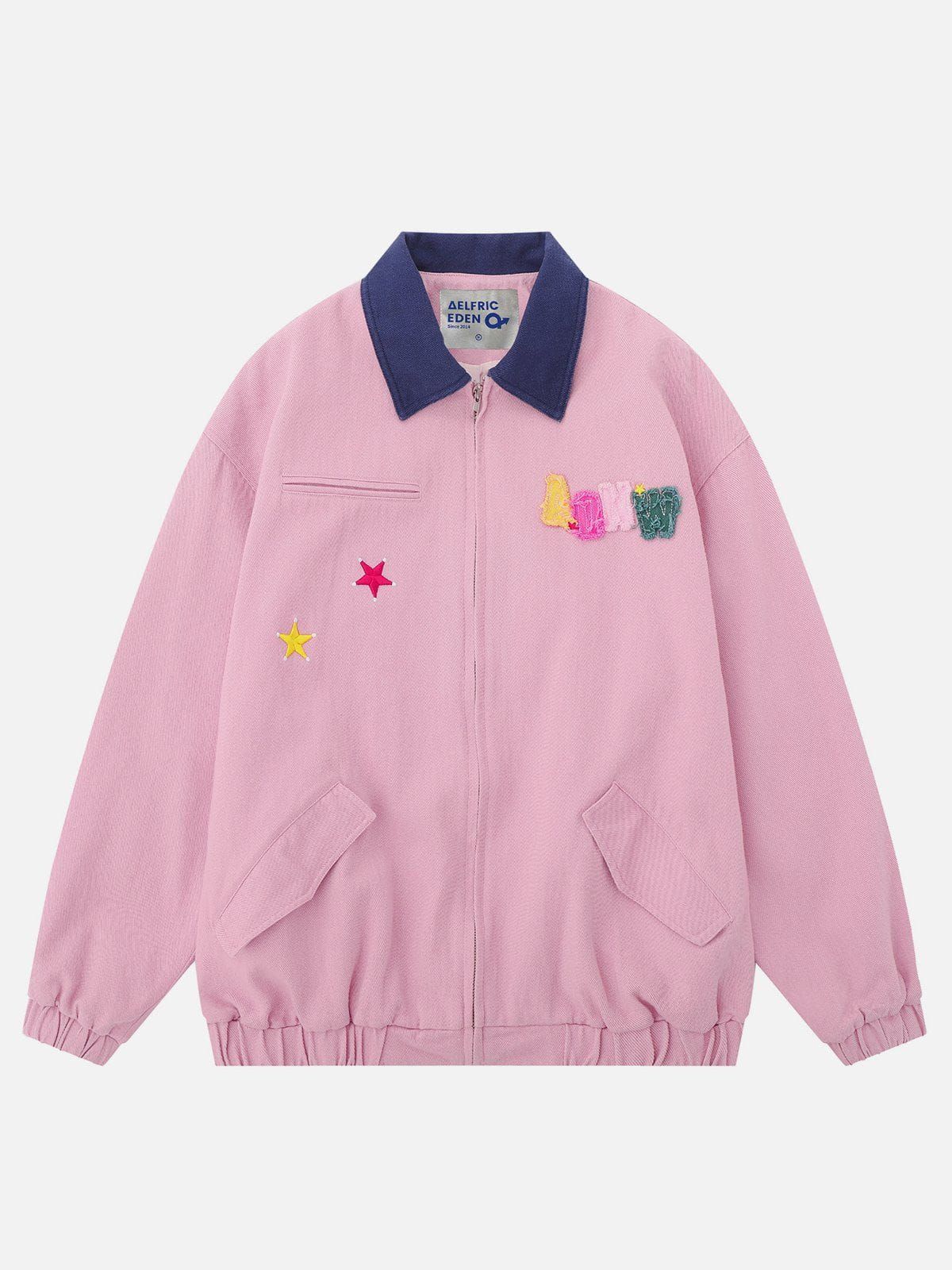 Applique Embroidery Colorful Letter Jacket sold by Aelfric Eden product image thumbnail 2