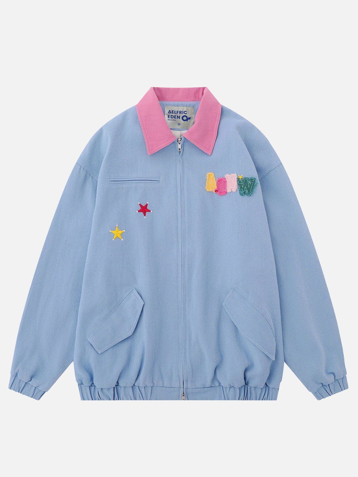 Applique Embroidery Colorful Letter Jacket sold by Aelfric Eden