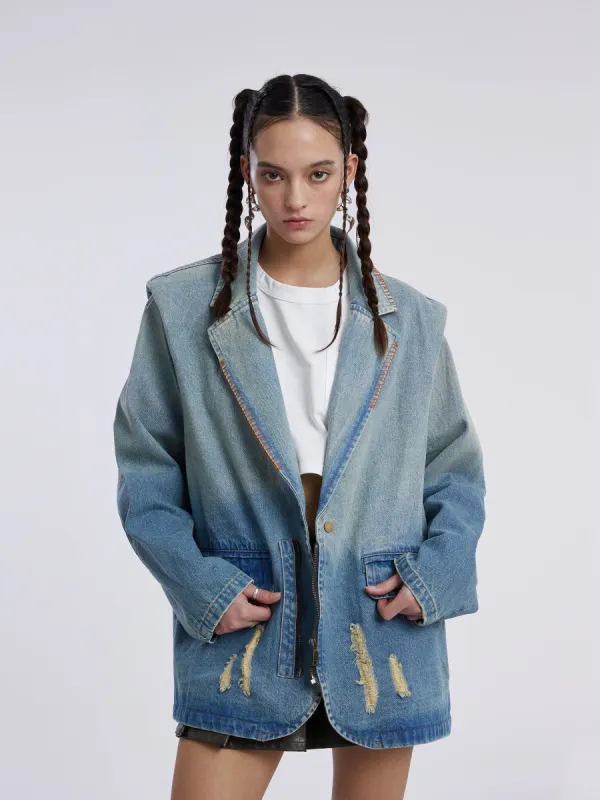 Aelfric Eden Shoulder Pad Washed Denim Jacket sold by Aelfric Eden