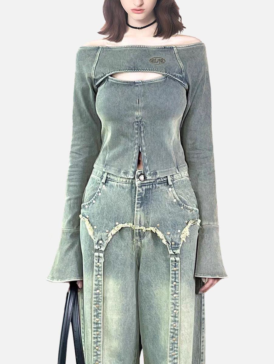 Cut-Out Washed Long Sleeve sold by Aelfric Eden product image thumbnail 3