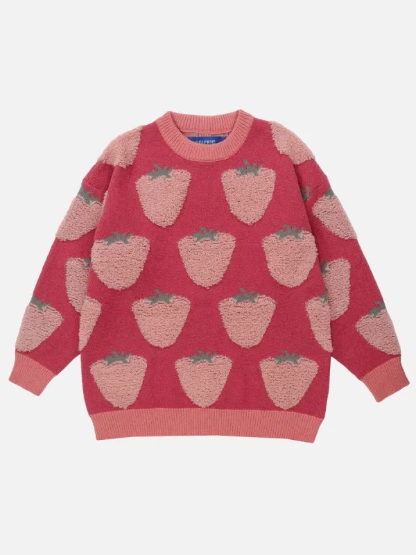 Aelfric Eden Strawberries Knitting Embroidery Sweater sold by Aelfric Eden