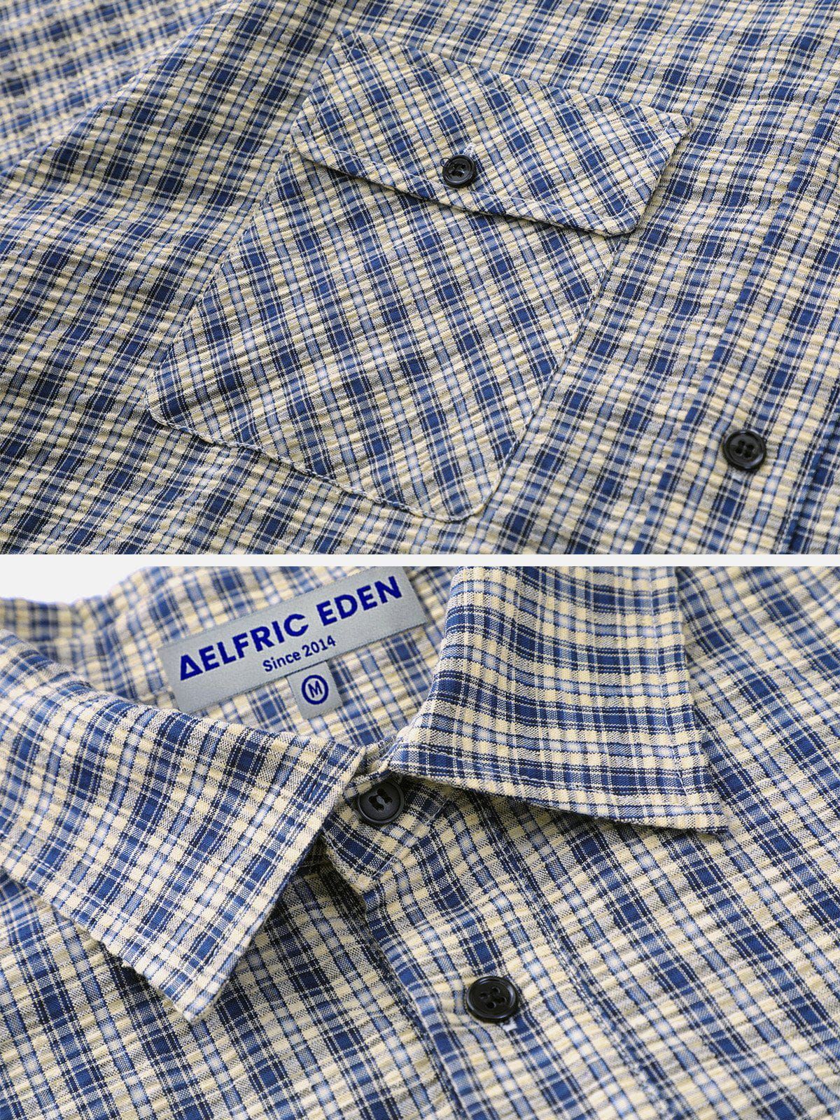 Aelfric Eden Vintage Simplicity Plaid Short Sleeve Shirts sold by Aelfric Eden product image thumbnail 4