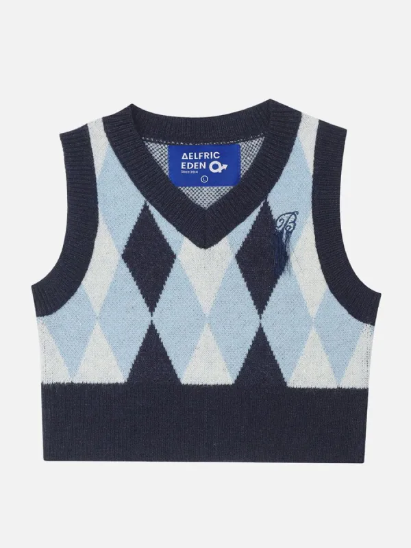 Aelfric Eden Plaid Jacquard Sweater Vest sold by Aelfric Eden