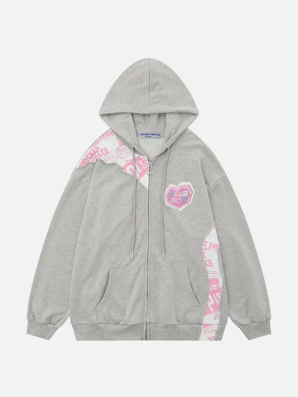 Aelfric Eden Patchwork Heart Elements Print Hoodie sold by Aelfric Eden