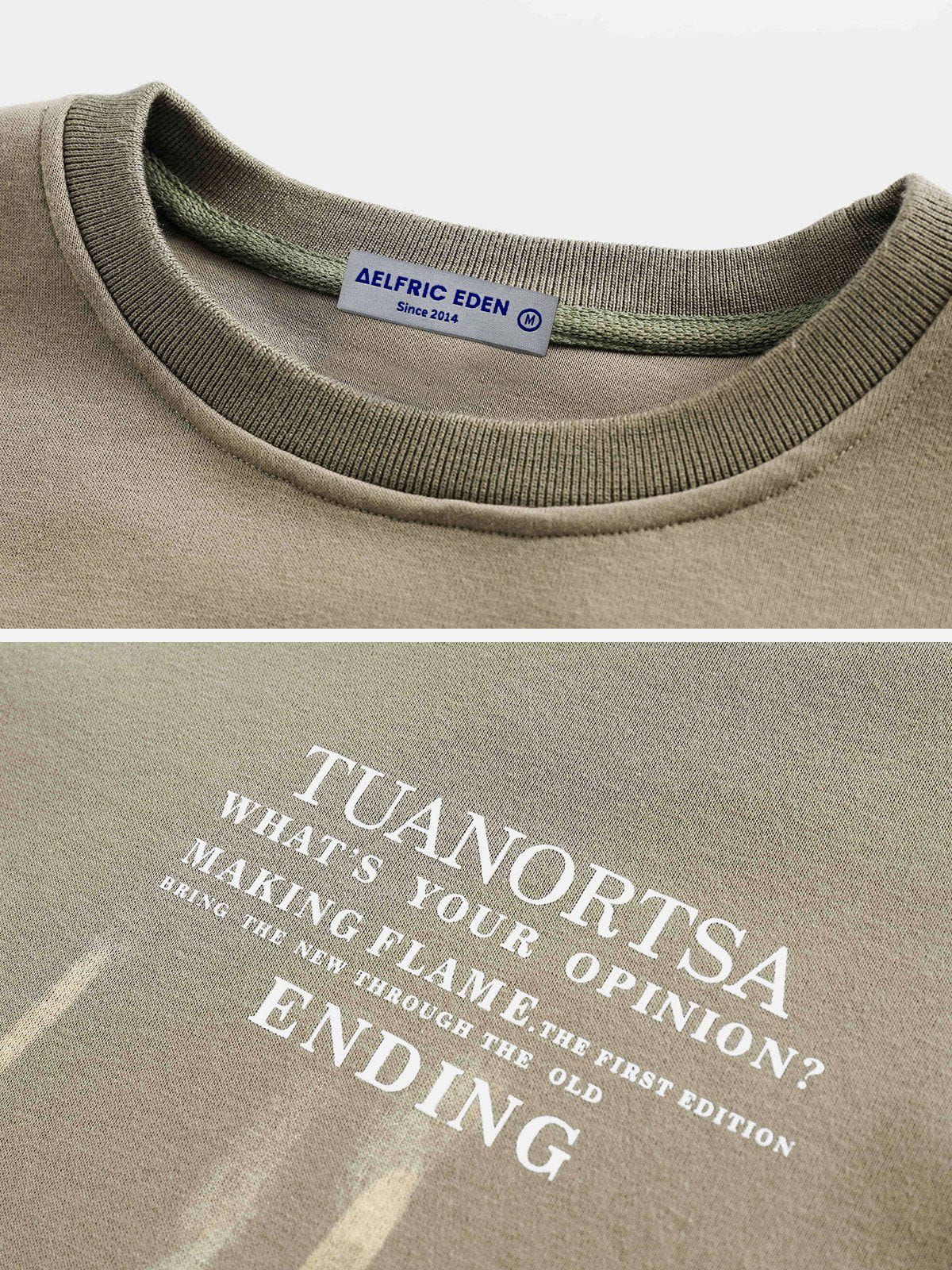 Aelfric Eden Tie Dye Letter Print Sweatshirt sold by Aelfric Eden product image thumbnail 5