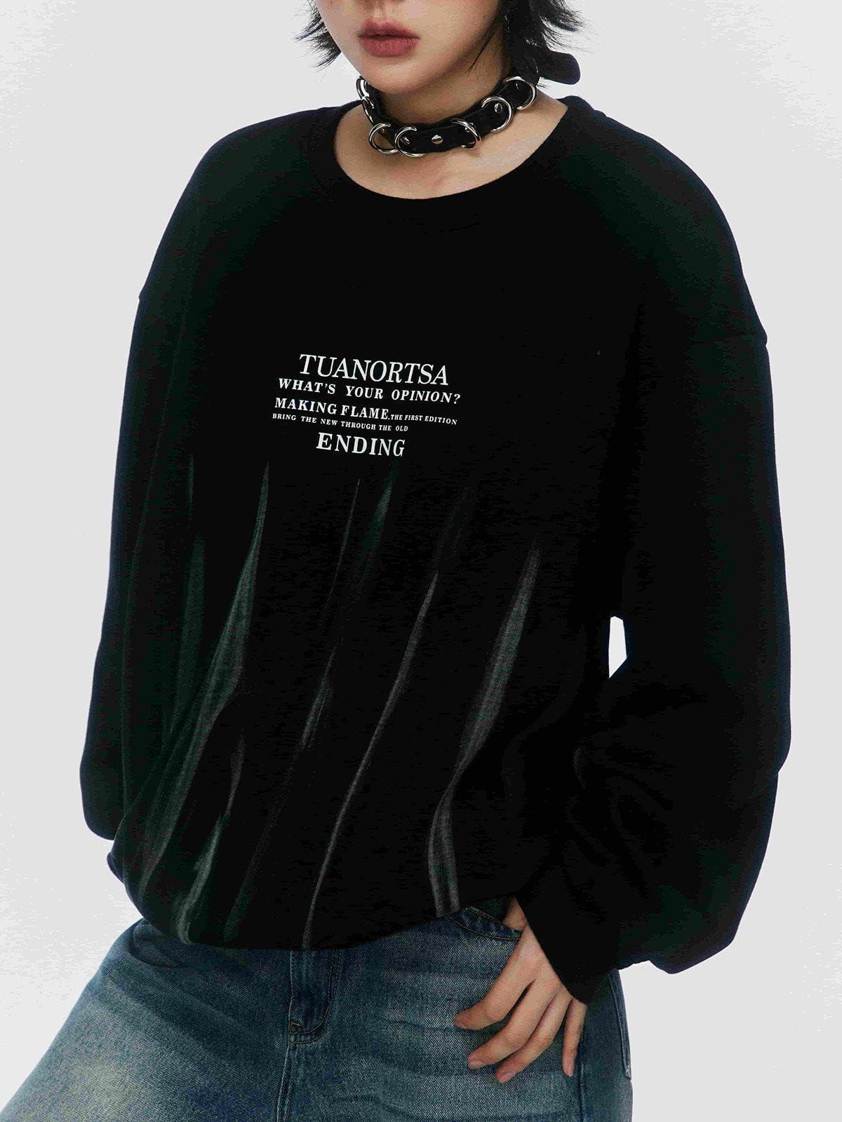 Aelfric Eden Tie Dye Letter Print Sweatshirt sold by Aelfric Eden product image thumbnail 2