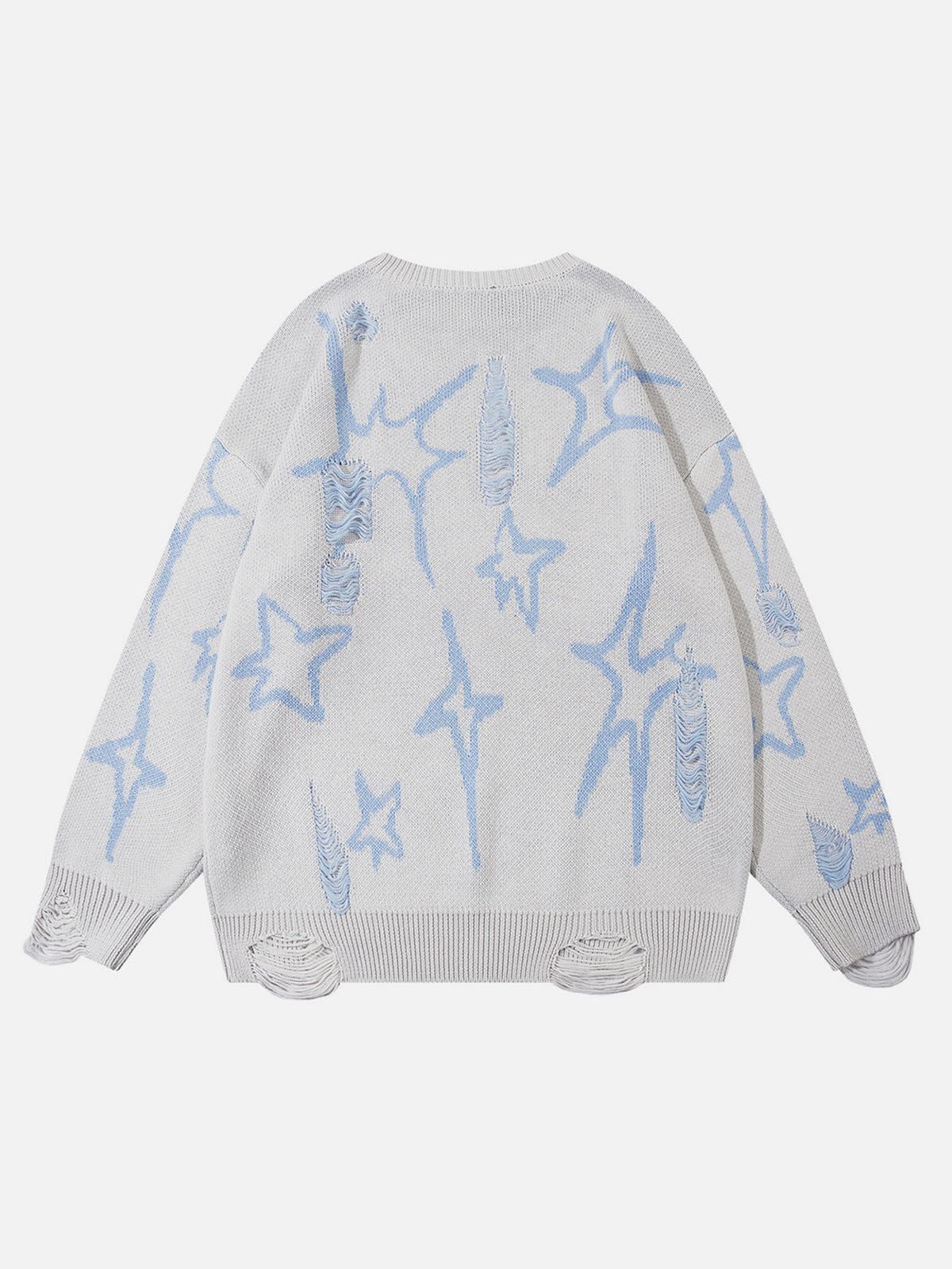 Aelfric Eden Star Jacquard Distressed Sweater sold by Aelfric Eden product image thumbnail 3