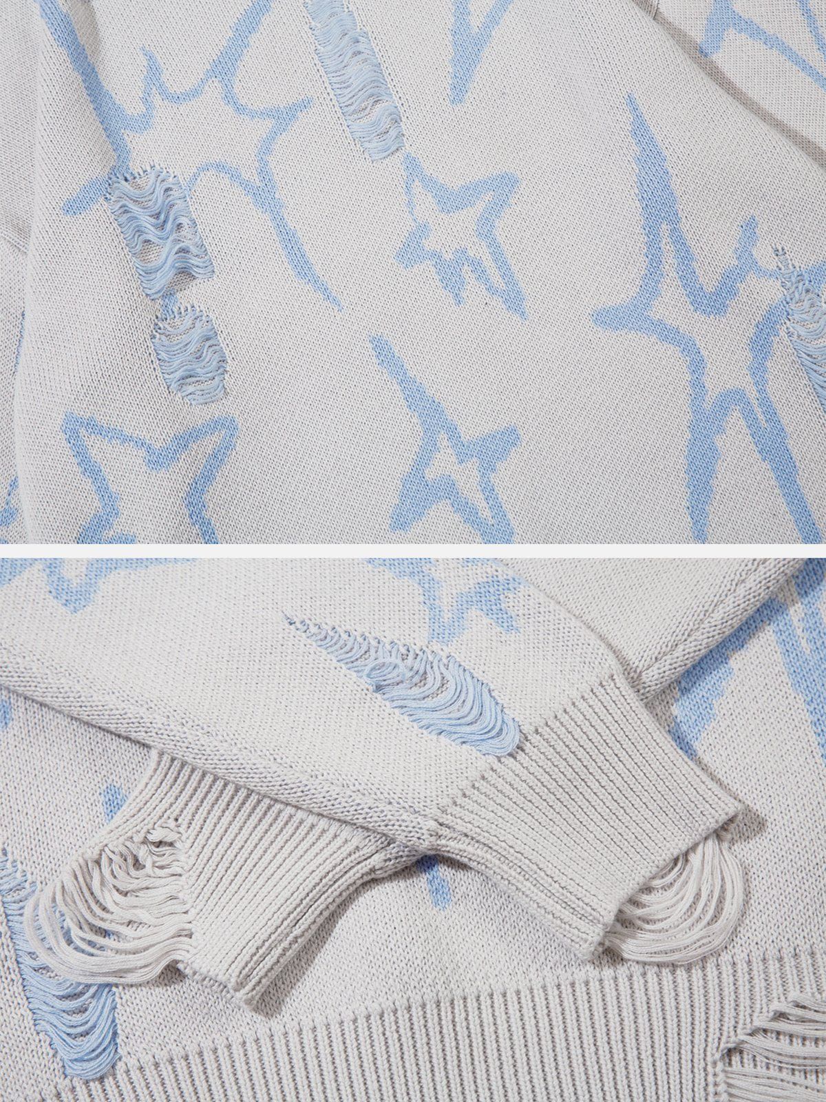 Aelfric Eden Star Jacquard Distressed Sweater sold by Aelfric Eden product image thumbnail 4