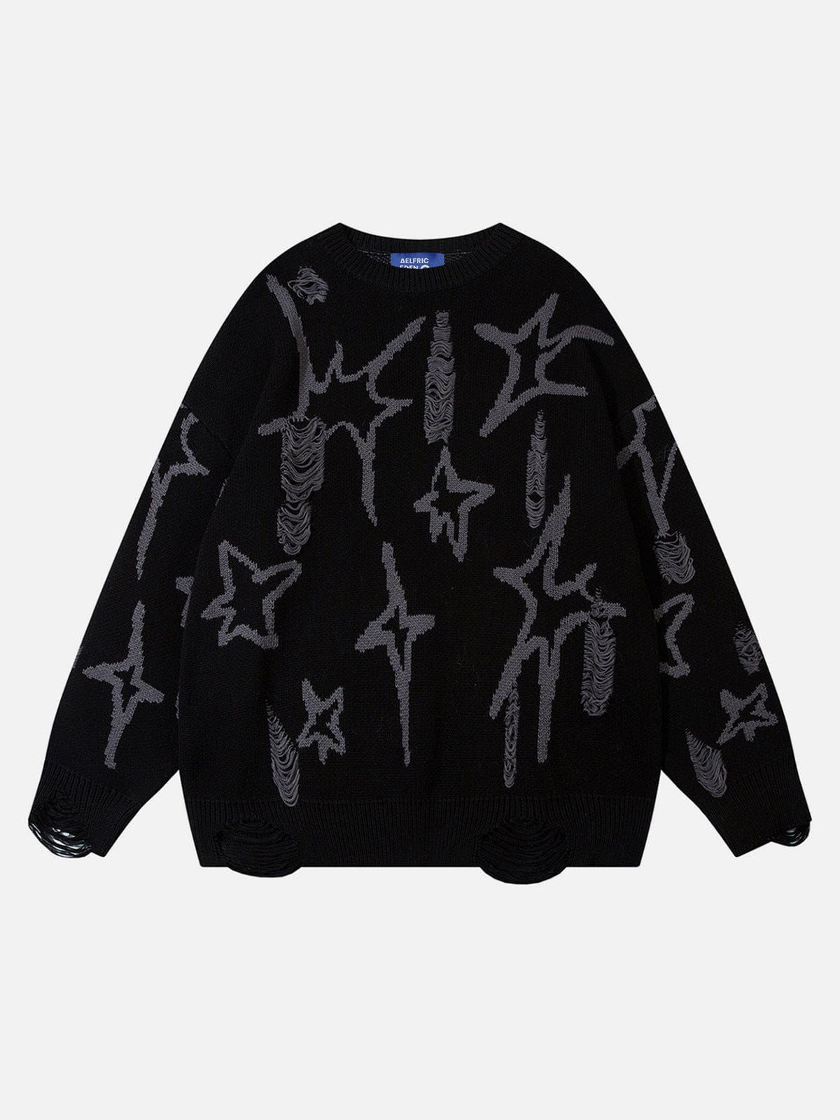 Aelfric Eden Star Jacquard Distressed Sweater sold by Aelfric Eden product image thumbnail 2